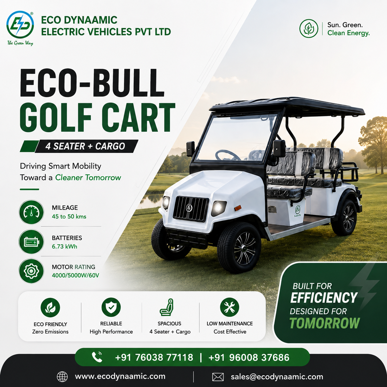 4 Seater Golf Cart With Cargo Space for Campuses